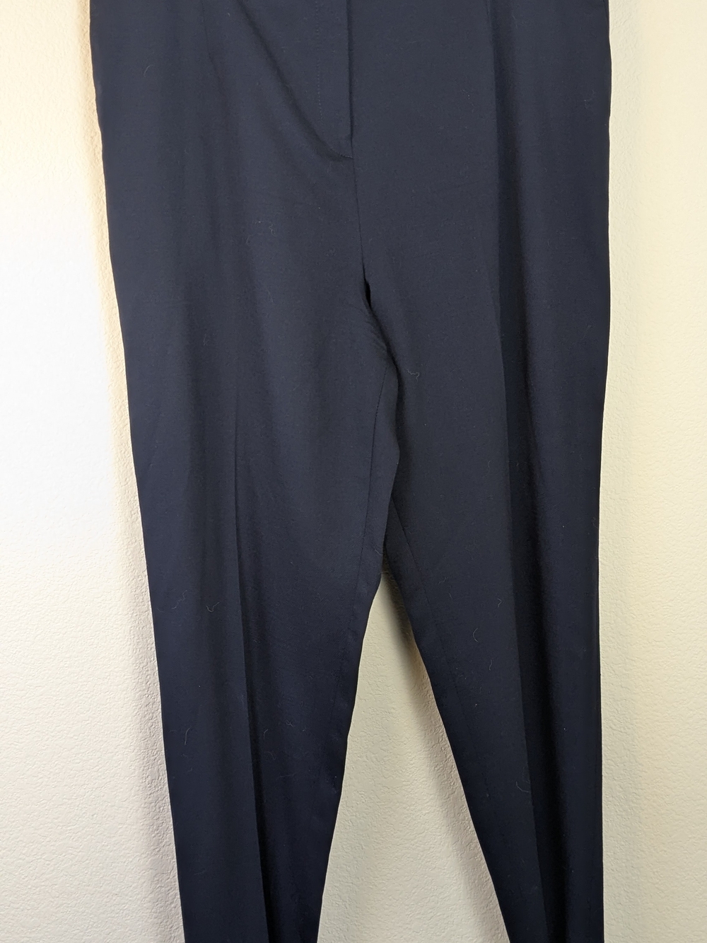 Pendleton Savvy Stretch Virgin Wool Dress Pants Navy Blue Flat Front Trousers